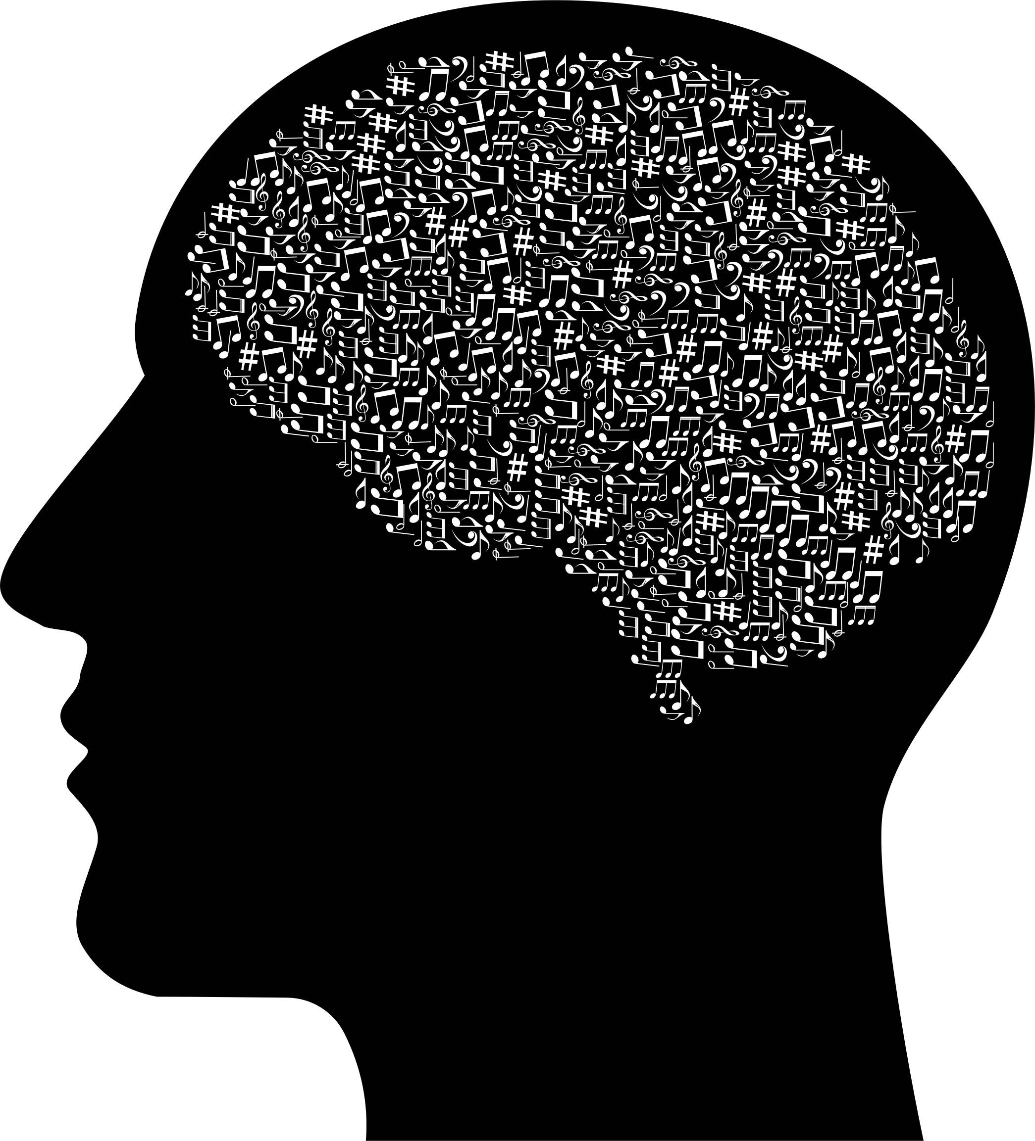 Music White Big Image Png - Human Head Clipart Transparent Png (2090x2306), Png Download