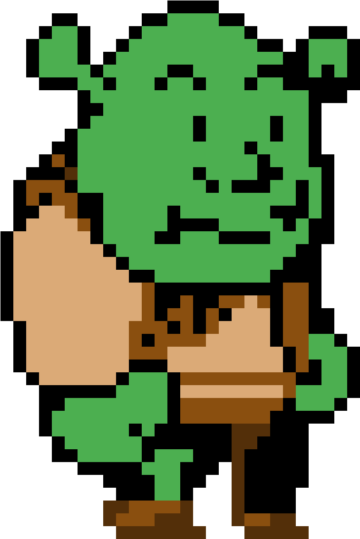 Shrek - Shrek Pixel Art Transparent Clipart (858x1170), Png Download