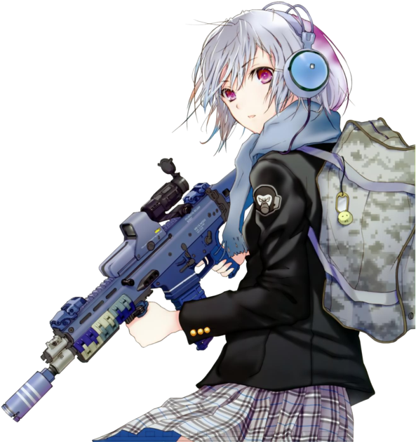 Anime Render Png - Anime Girl Wearing Headphones Clipart (900x635), Png Download