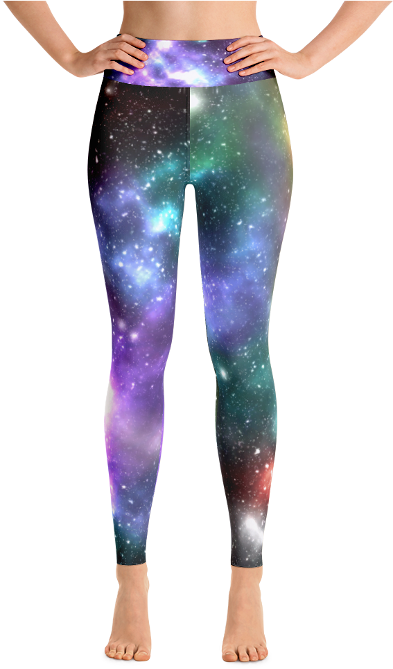 Galaxy High Waist Yoga Pants Leggings Pastel Goth Nu - Leggings Clipart (567x965), Png Download