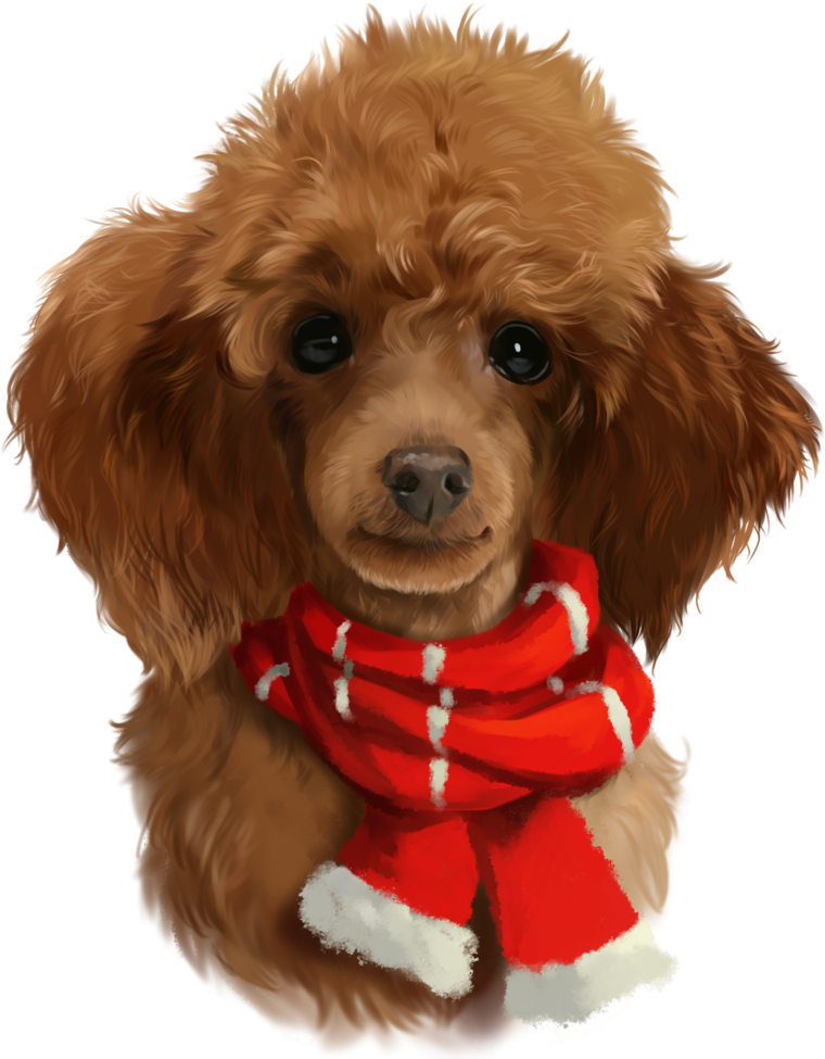 Shop Red Poodle Poster Created By Kajennaart - Watercolor Poodle Painting Clipart (760x975), Png Download