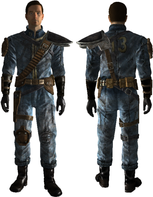 8 - Fallout New Vegas Armored Vault Suit Clipart (571x705), Png Download