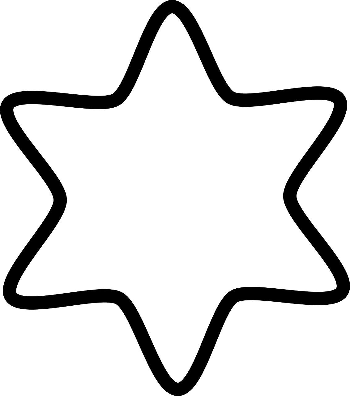 White shape. Шестиконечная звезда контур. Шестиконечная звезда с закругленными концами. Звезда раскраска. Раскраска Звездочка.