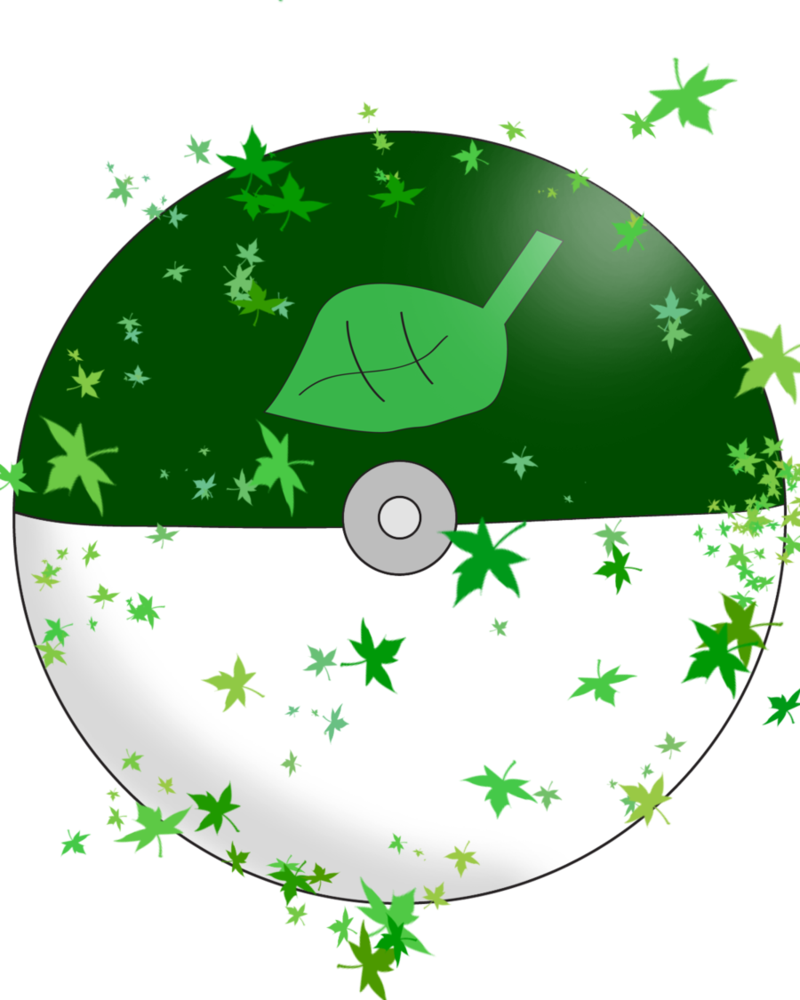 By Water Dragon - Grass Pokeball Clipart (800x1000), Png Download