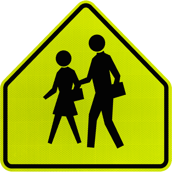 Driving Clipart Bus Stop Sign - Road Sign With Two People - Png Download (600x600), Png Download