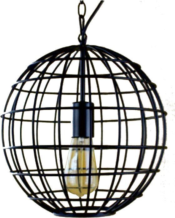 Fashion Steel Cage Pendant Lamp - Circle Clipart (583x716), Png Download