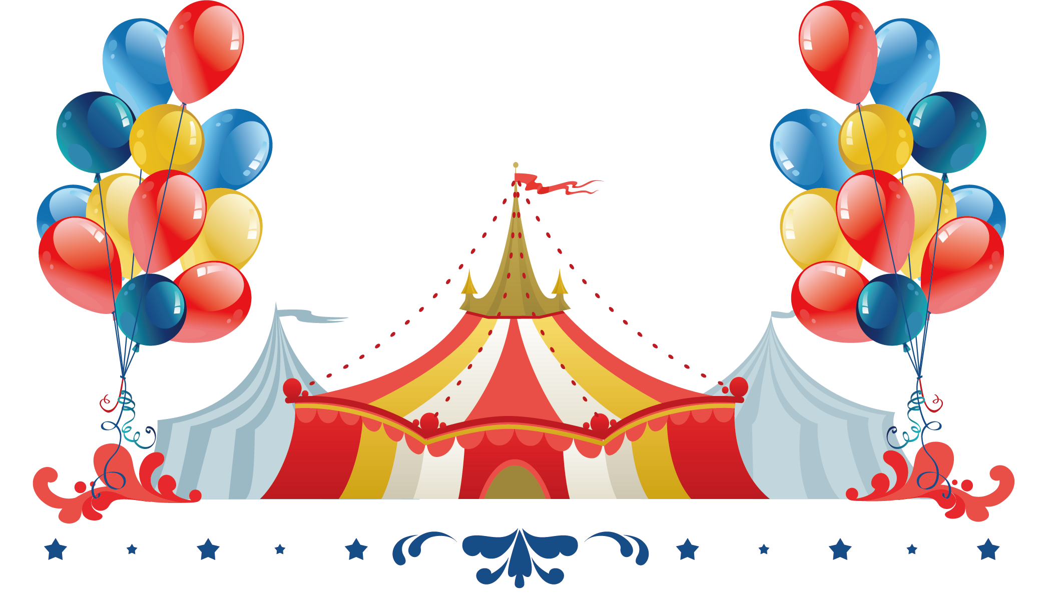 Circus Tent Backgrouns Clipart (2080x1212), Png Download