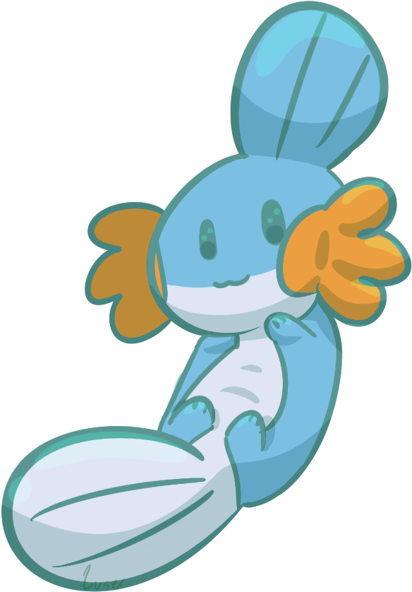 Another Mudkip With Its Tummy Exposed - Cartoon Clipart (878x999), Png Download