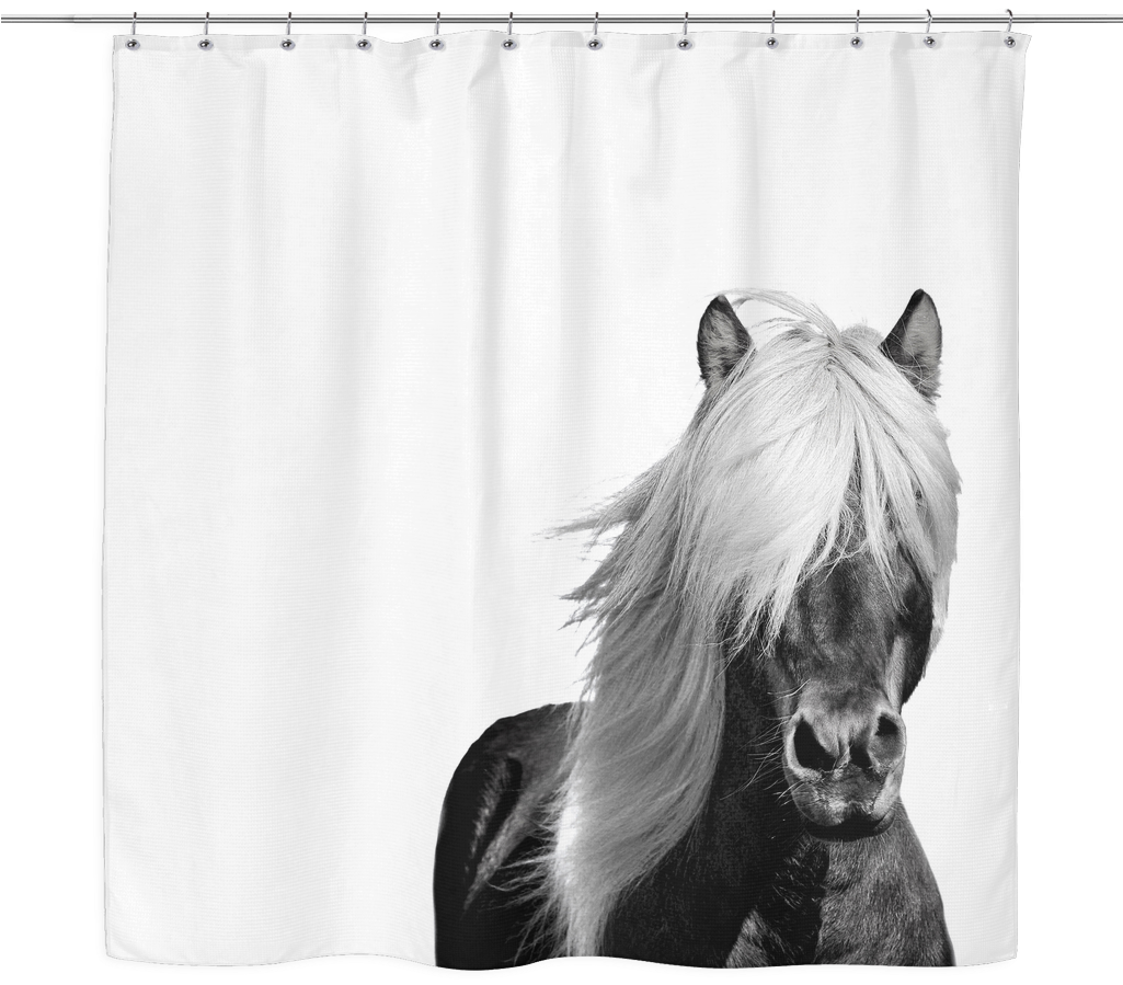 Wild Horse Shower Curtain - Horse Clipart (1025x899), Png Download