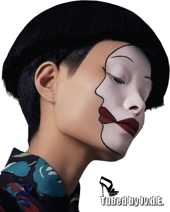 Tubes By Jeanne - Surreal Face Painting Clipart (578x721), Png Download