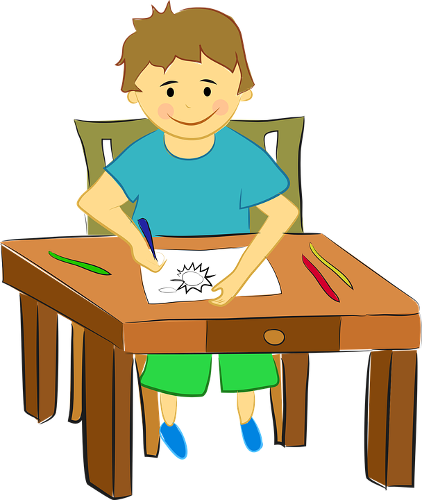 Picnic Table Clipart Illustration Png - Cartoon Child Drawing Transparent Png (608x720), Png Download