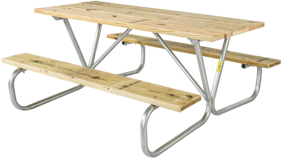 Treated Wood Picnic Table - Picnic Table Clipart (600x600), Png Download