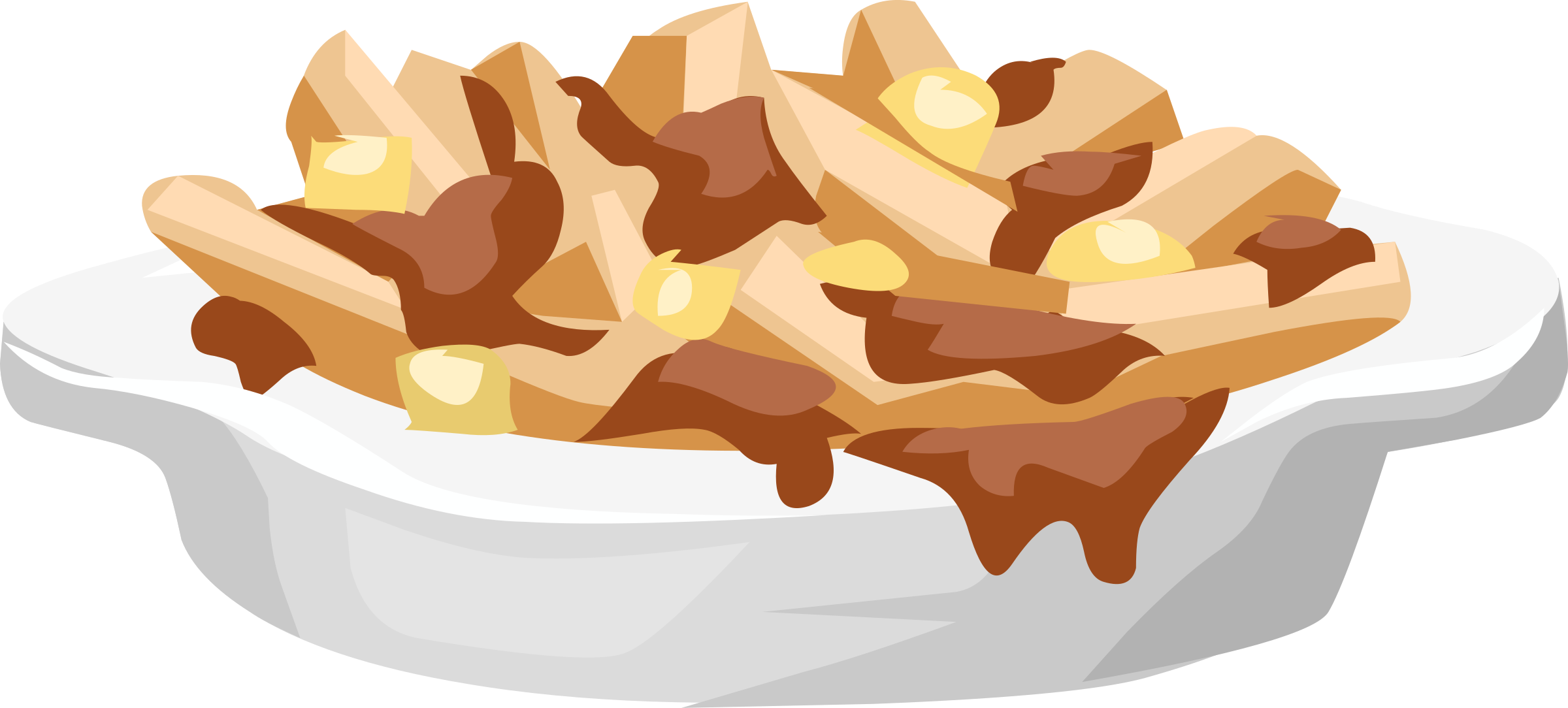 This Free Icons Png Design Of Food Pottine - Food On Plate Clipart Png Transparent Png (2400x1084), Png Download