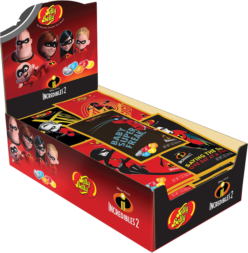 Jelly Belly Disney Pixar Incredibles 2 1 Oz Packet - Box Clipart (947x912), Png Download