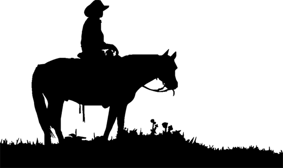 Transparent Horses Cowboy Clipart Freeuse Download - Cowboy On Horse Clipart - Png Download (960x572), Png Download