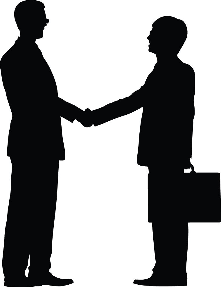Business Woman Silhouette - Business People Shaking Hands Silhouette Clipart (761x991), Png Download