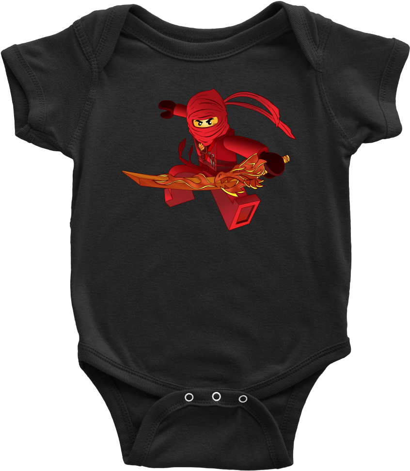 Ninjago Kai Inspired Baby Onesie - Flash Clipart (846x971), Png Download
