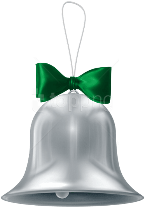 Free Png Christmas Silver Bell Png Images Transparent - Silver Bell Clipart Png (480x689), Png Download