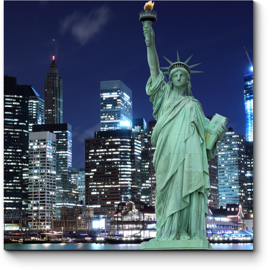 New York Harbor Ellis Island City Metropolis - Statue Of Liberty Clipart (1400x1050), Png Download