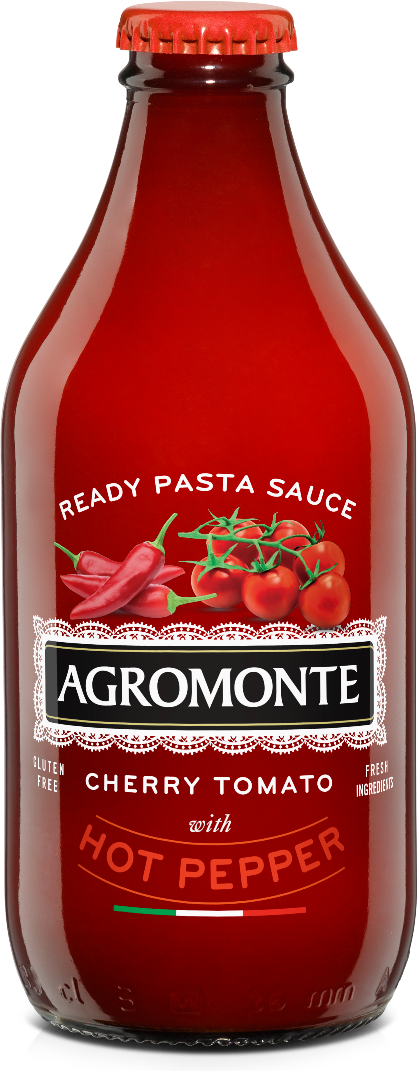 Ready To Use Cherry Tomato Pasta Sauce With Hot Pepper - Agromonte Kirschtomaten Clipart (1434x3667), Png Download