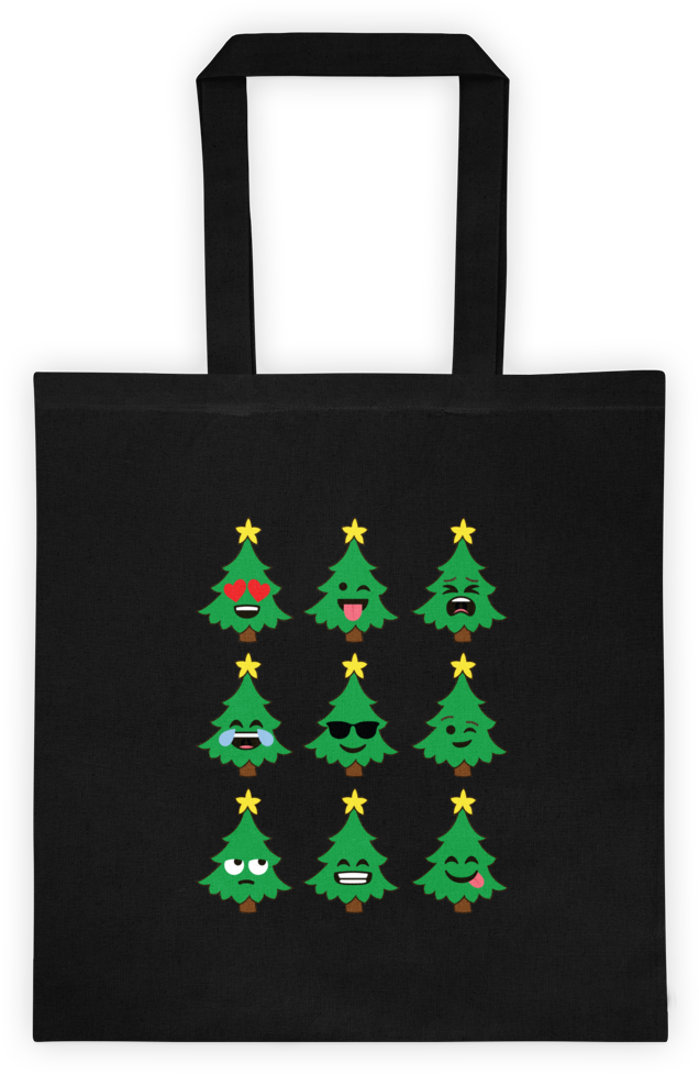 Christmas Tree Emoji Tote Bag - Tote Bag Clipart (1000x1000), Png Download