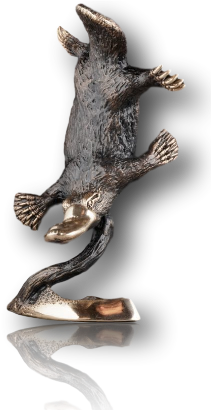 Small Diving Platypus , Png Download - Bronze Sculpture Clipart (418x809), Png Download