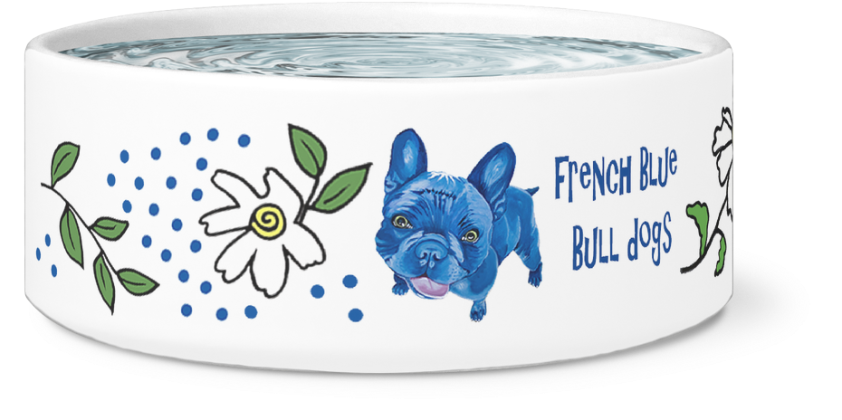 Neptune And Daisy Dog Bowl , Png Download - French Bulldog Clipart (930x464), Png Download