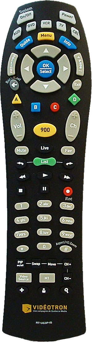 Videotron Front Highres - Videotron Remote Clipart (298x1103), Png Download