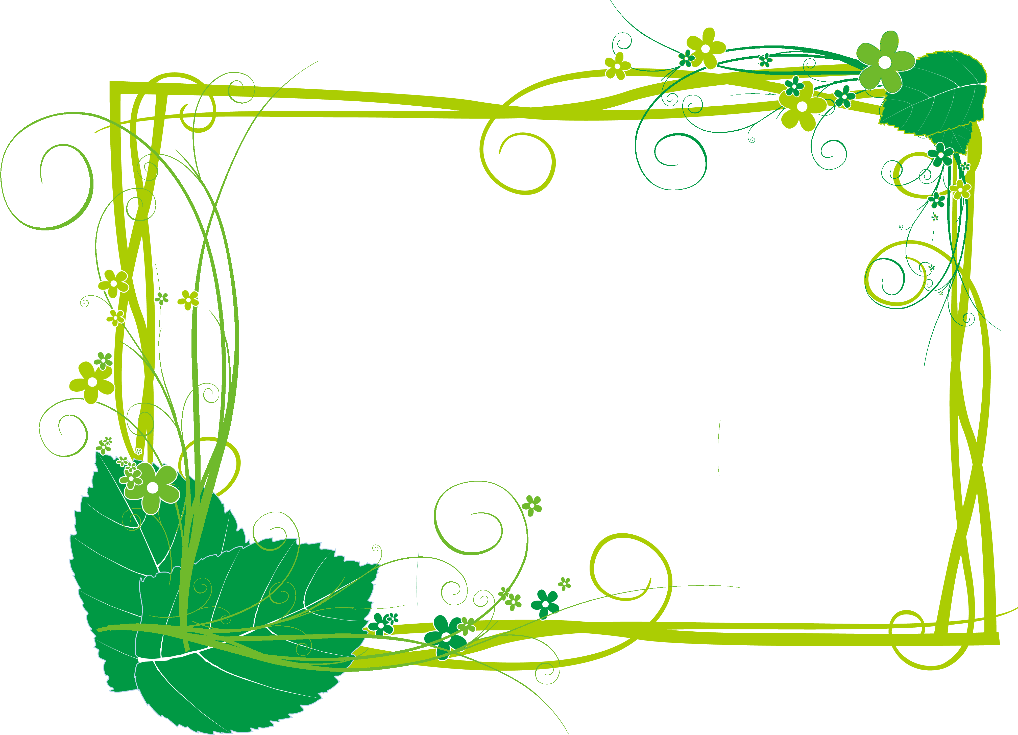 Green Plant Designer Clip Art - 綠色 邊框 Png Transparent Png (4137x2908), Png Download