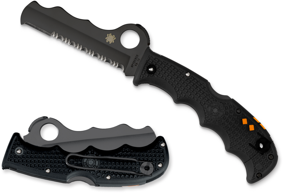 C79psbbk Black Blade - Spyderco Assist With Carbide Tip Black Frn Comboedge Clipart (1063x800), Png Download