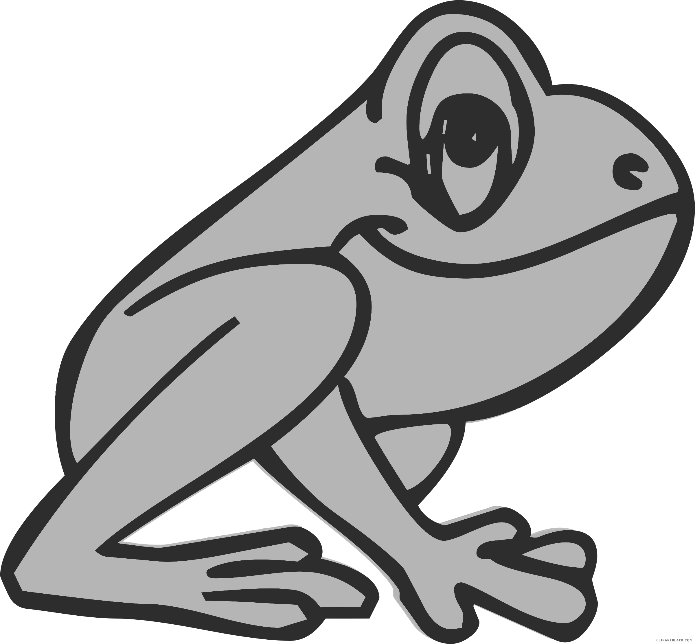 Frog Clipart Black And White - Frog Coloring Pages - Png Download (2402x2226), Png Download
