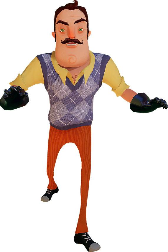 Hello Neighbor , Png Download - Cartoon Clipart (570x851), Png Download