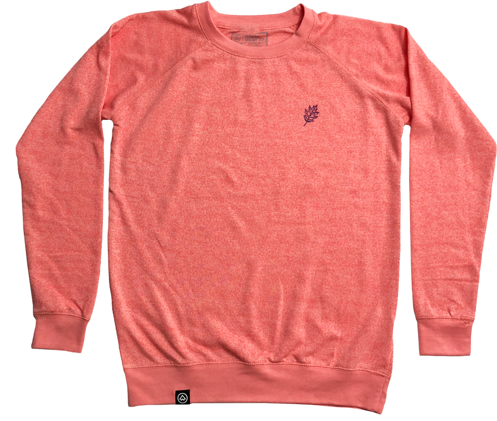 "oak Leaf" Cotton Candy Women's Snowflake Terry Crew - Long-sleeved T-shirt Clipart (1000x848), Png Download