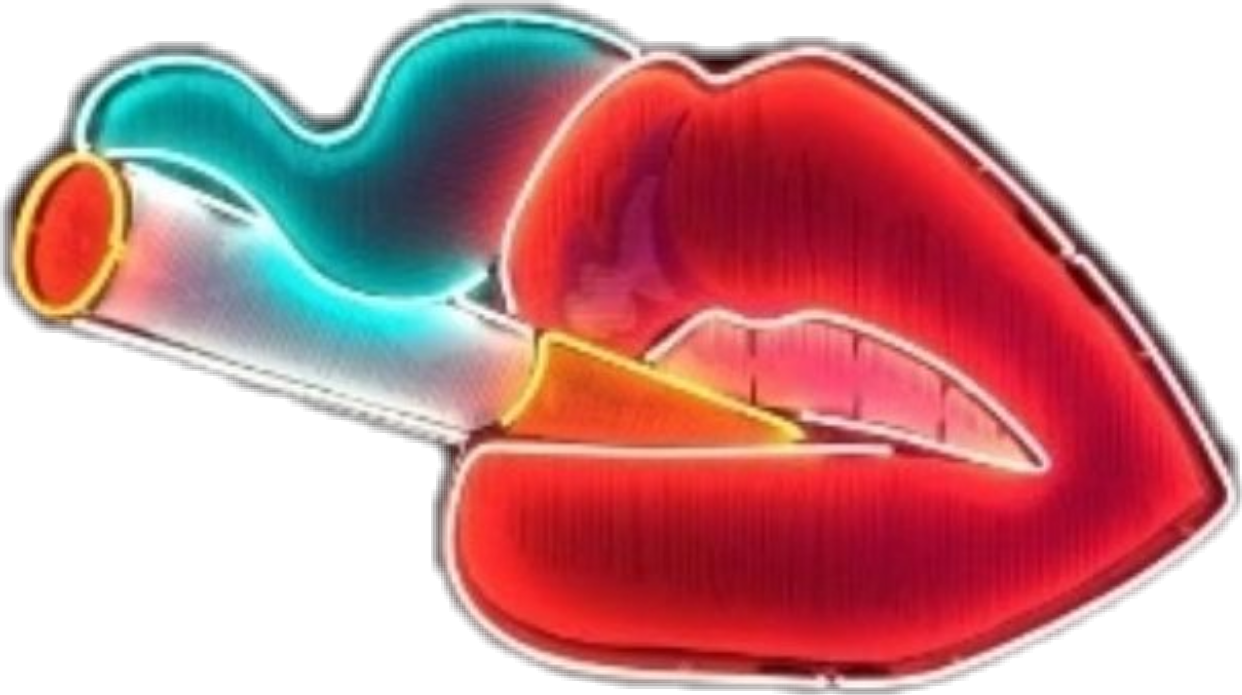 Mouth Cigarette Neon Smoke Tumblr - Transparent Neon Clipart (1242x695), Png Download