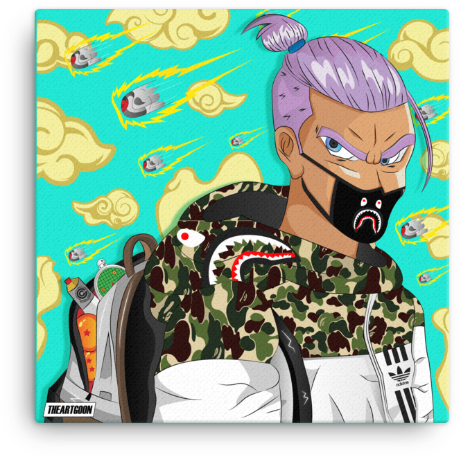 Future Trunks , Png Download - Bathing Ape Clipart (665x660), Png Download