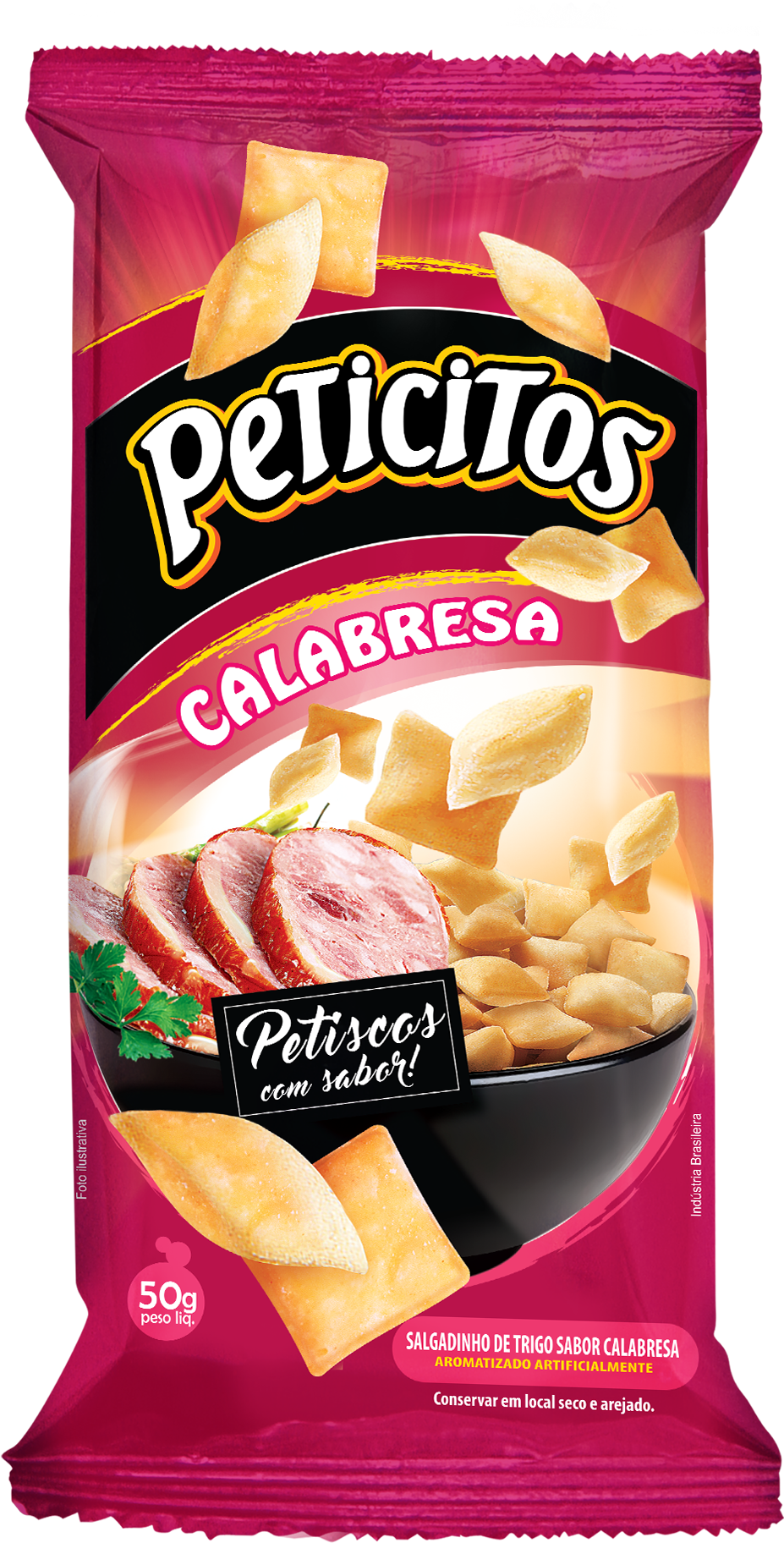 Peticitos Sabor Calabresa - Salgadinho De Trigo Peticitos Clipart (927x1824), Png Download