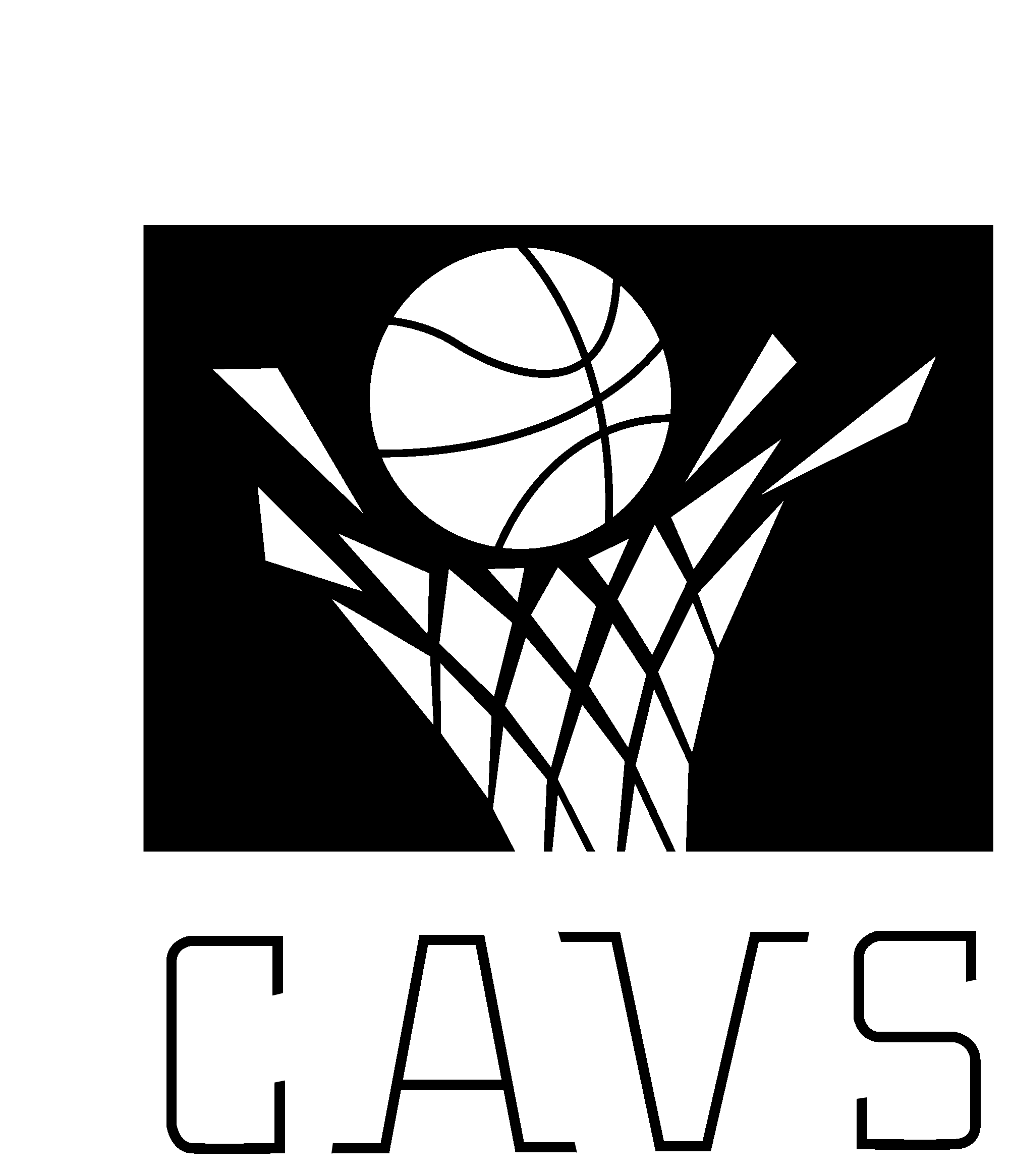Cleveland Cavs Logo Black And White - Cleveland Cavaliers Logo 90s Clipart (2400x2400), Png Download