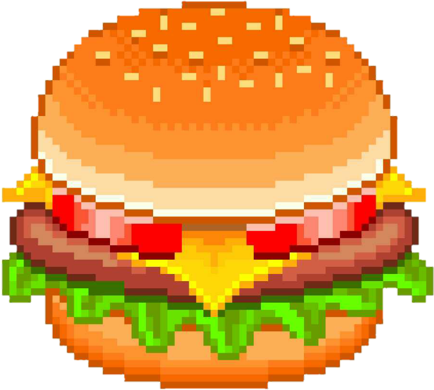 Kawaii Pixel Food Tumblr - Pixel Burger Clipart (983x983), Png Download