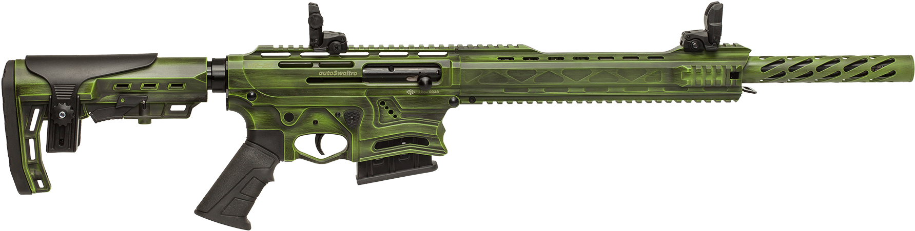 Auto5waltro Vr-20 Green Vertical Magazine Hunting Shotgun - Shotgun Clipart (2000x544), Png Download