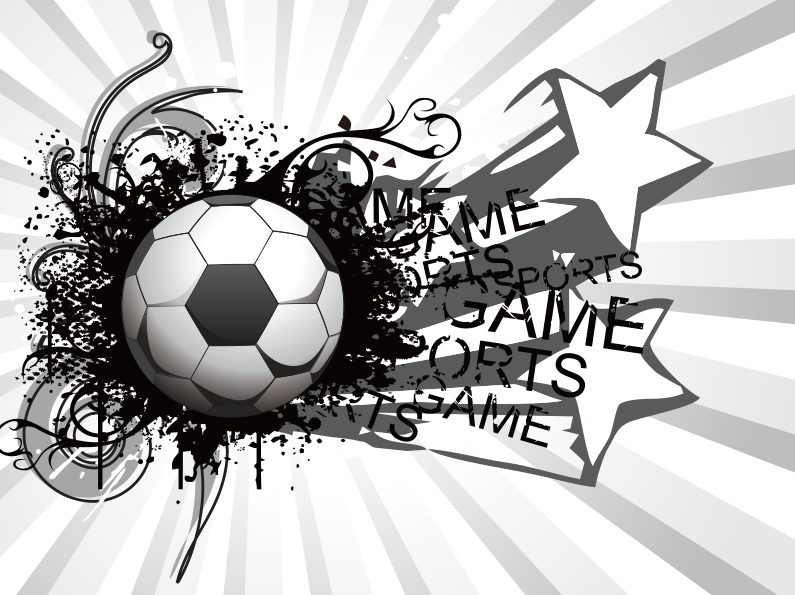 World Cup Russia 2018 Deco Png Clip Art Image - Graphic Designing Black And White Football Transparent Png (795x595), Png Download