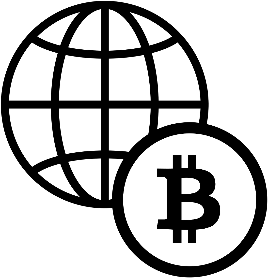 Bitcoin Icon Black - Vector Icon Globe Png Clipart (1280x1280), Png Download