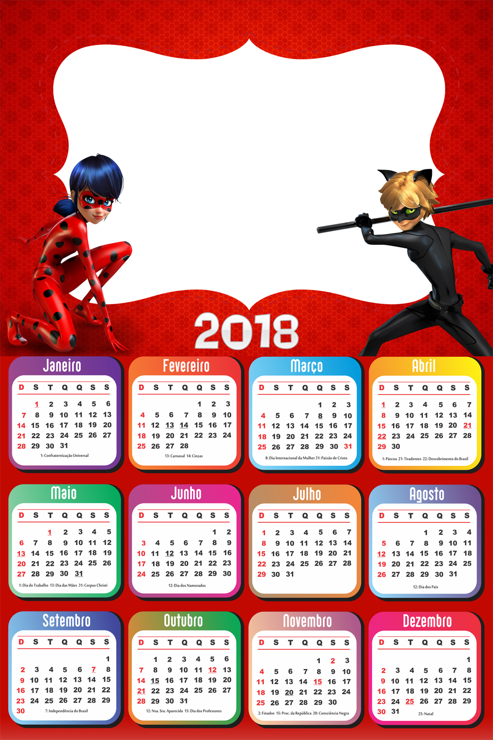 Calendario 2018 Png Para Clipart (1000x1500), Png Download