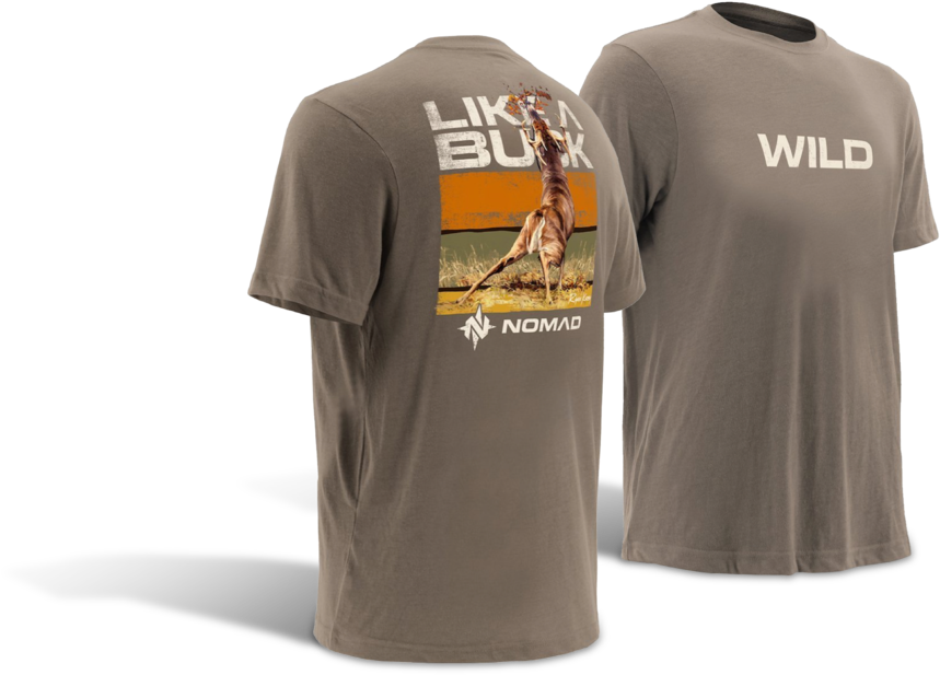 Ryan Kirby Nomad Wild Like A Buck Nomad - Active Shirt Clipart (859x617), Png Download