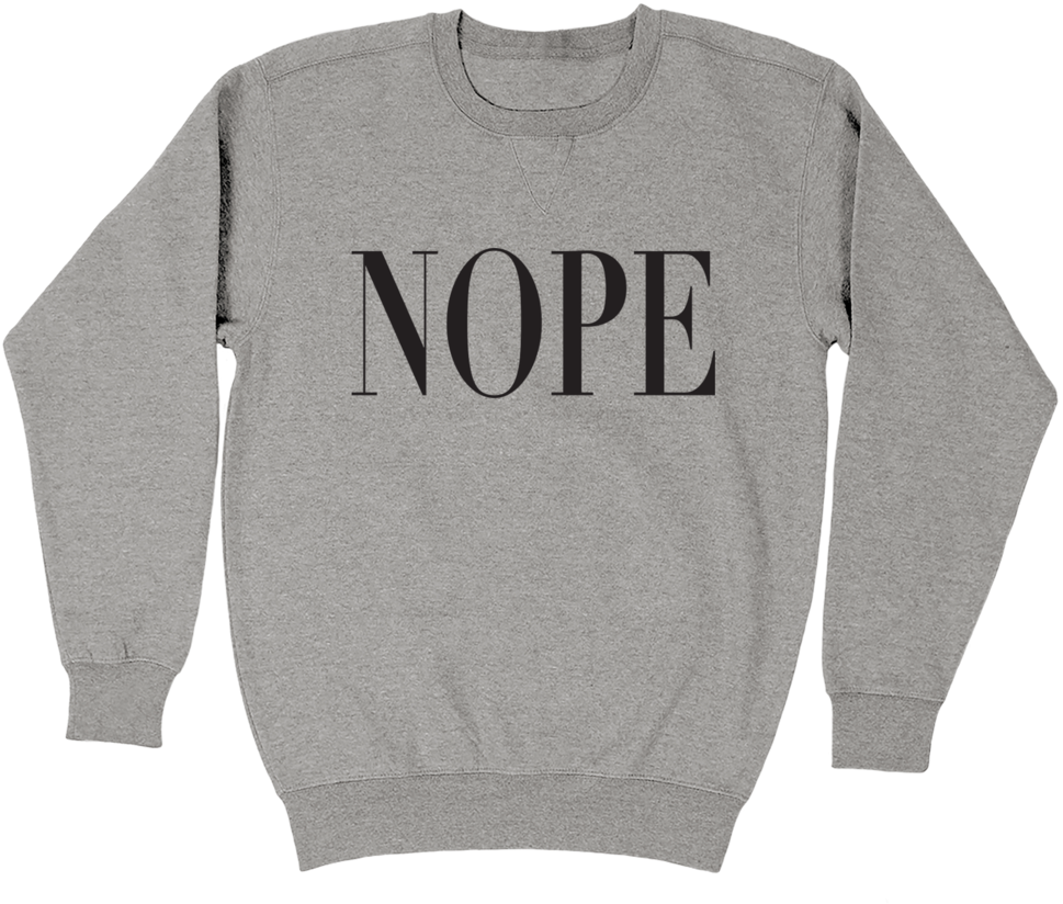 Nope Fleece Crewneck - Sweater Clipart (969x824), Png Download