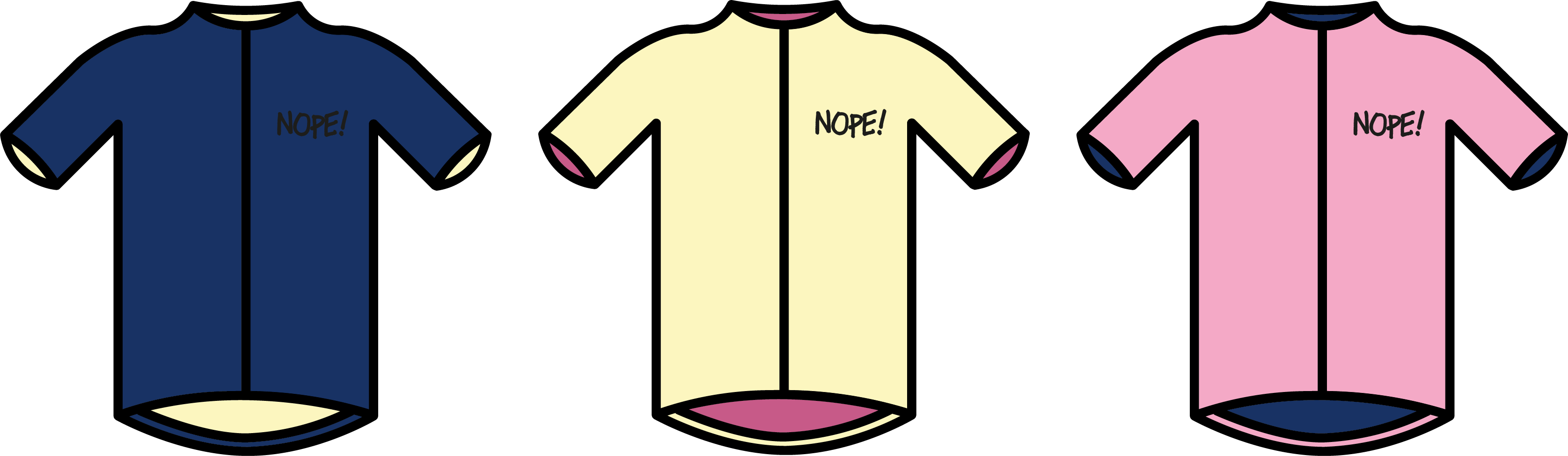 Nope Cycles Jerseys Clipart (3350x976), Png Download
