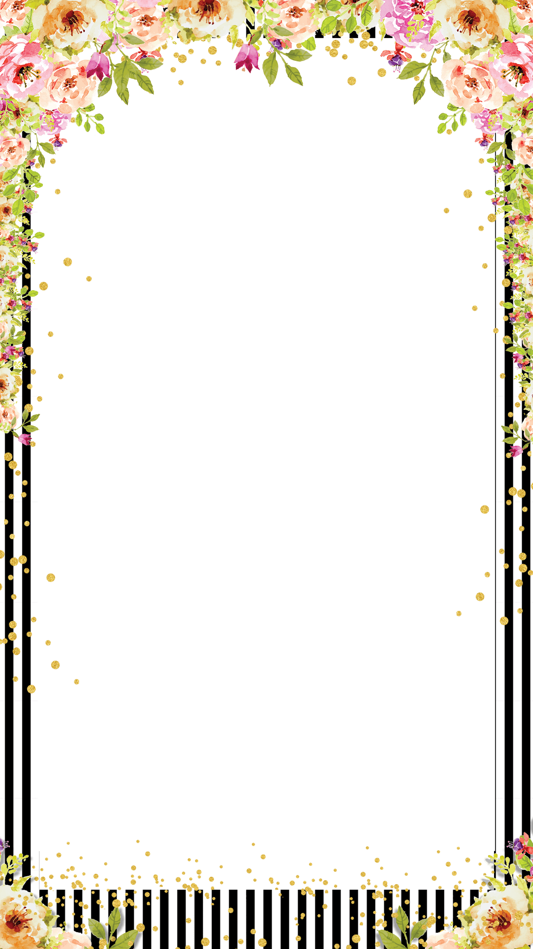 Floral Png For - Transparent Snapchat Filter Border Clipart (1080x1920), Png Download