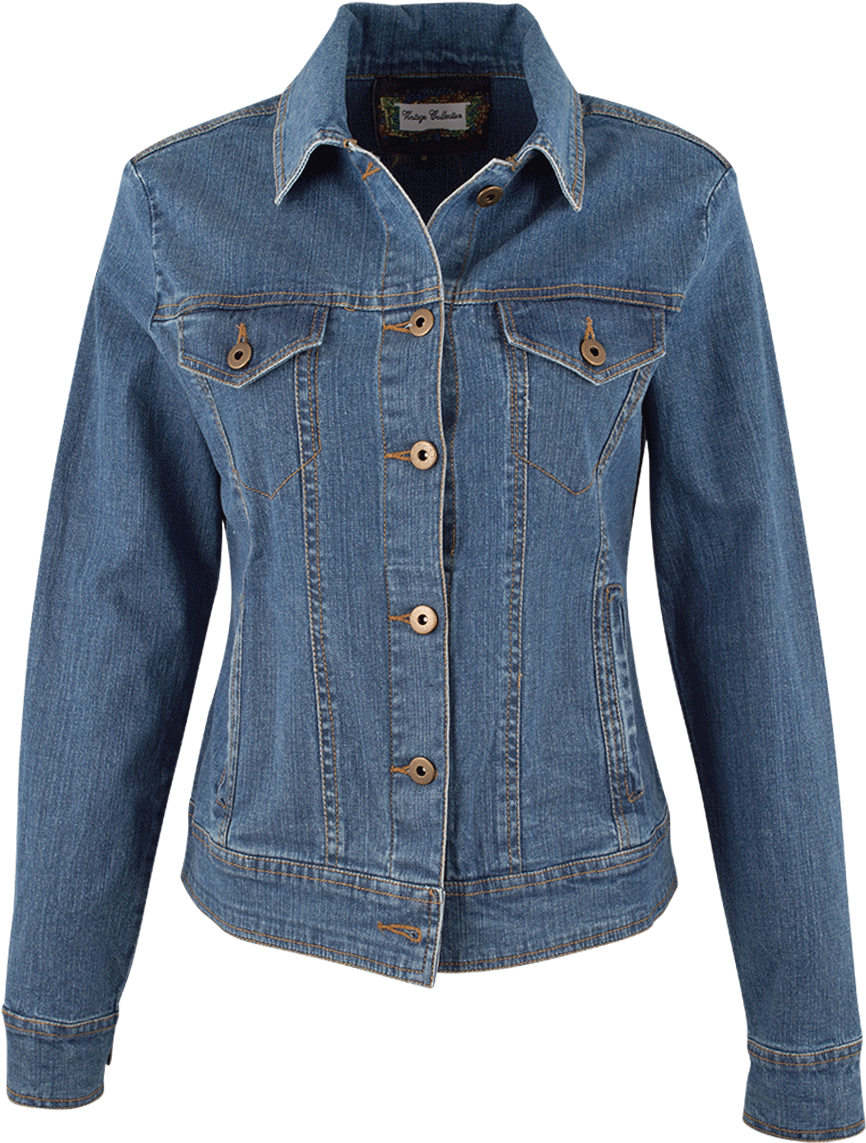 Vintage Collection Light Pinto - Chaqueta Vaquera Cremallera Mujer Clipart (870x1280), Png Download