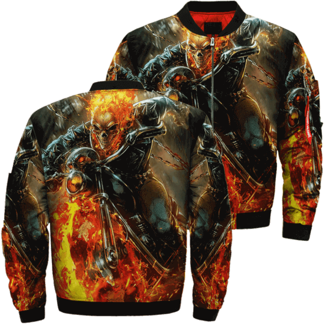 Com Cosmic Ghost Rider 4 Variant Skull Over Print Jacket - Im A Farmer I Dont Stop When Im Tired I Stop When Im Clipart (650x650), Png Download
