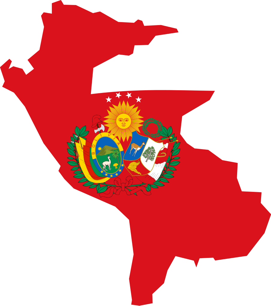Flag Map Of The Peru Bolivian Confederation - Peru Map And Flag Clipart (905x1024), Png Download