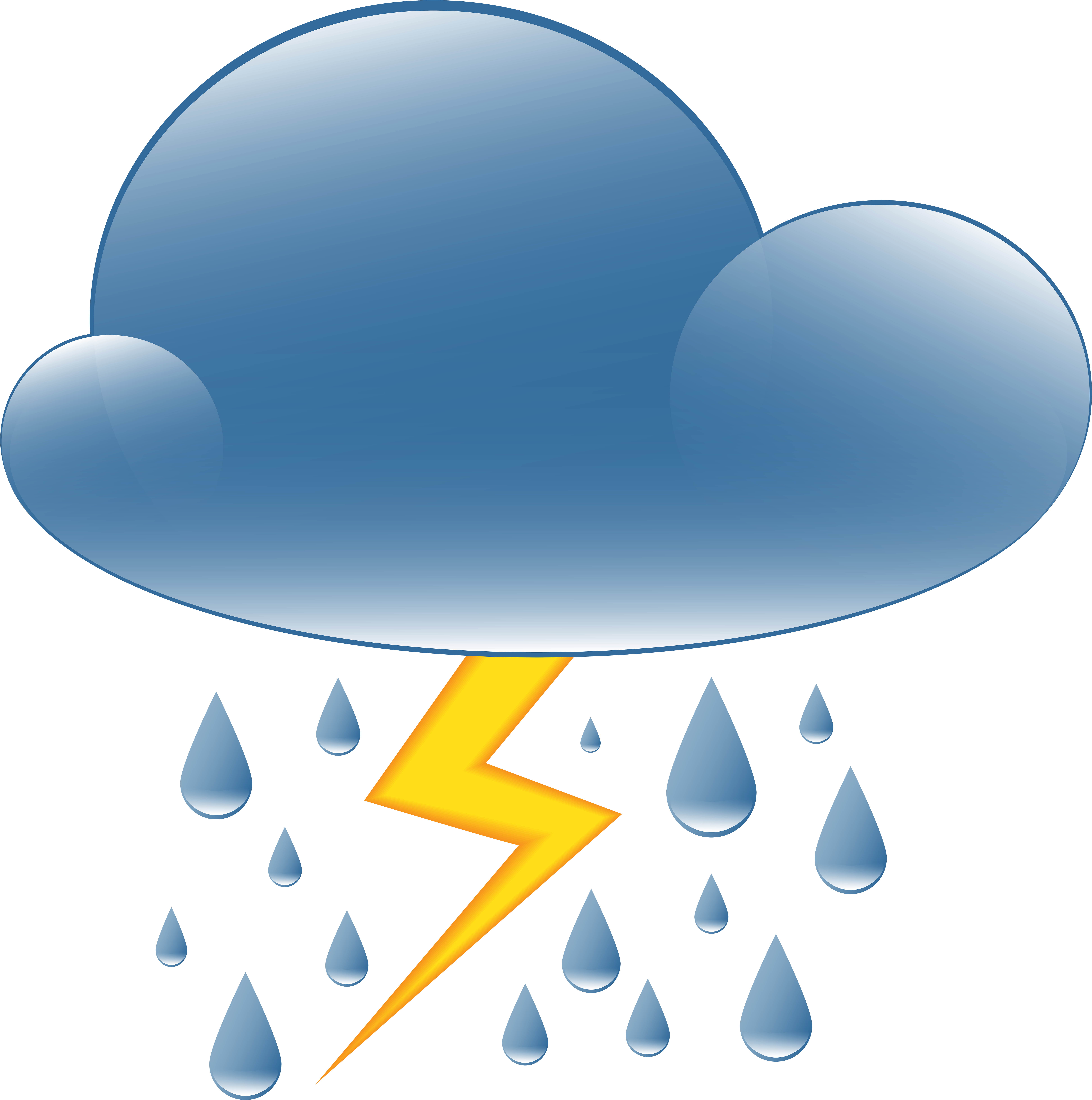 Thundery Showers Weather Icon Png Clip Art Transparent Png (7940x8000), Png Download